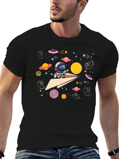 Astronaut Paper Plane T-Shirt - Space Adventure