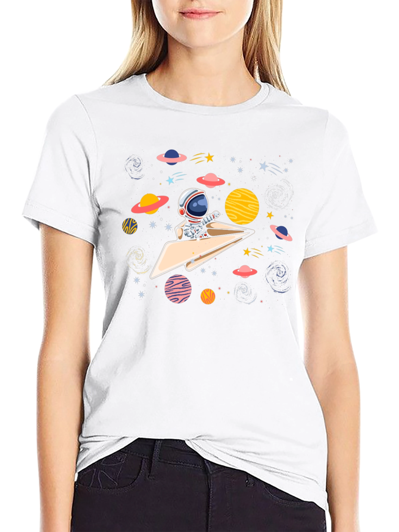 Astronaut Paper Plane T-Shirt - Space Adventure