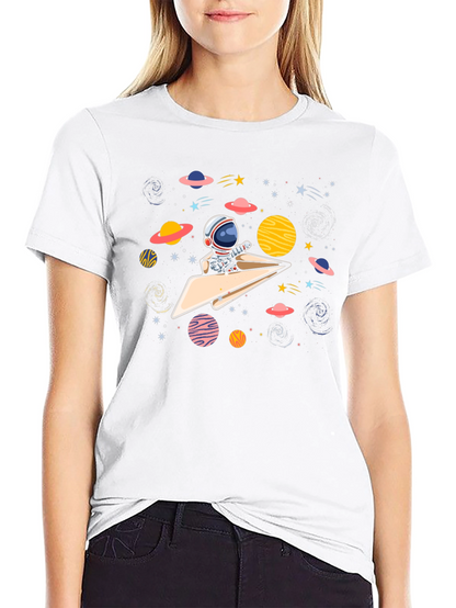 Astronaut Paper Plane T-Shirt - Space Adventure
