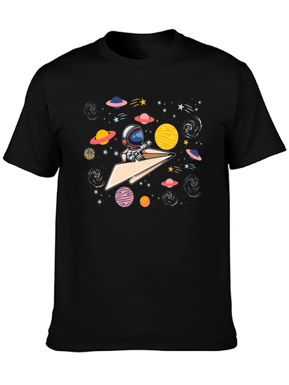 Astronaut Paper Plane T-Shirt - Space Adventure