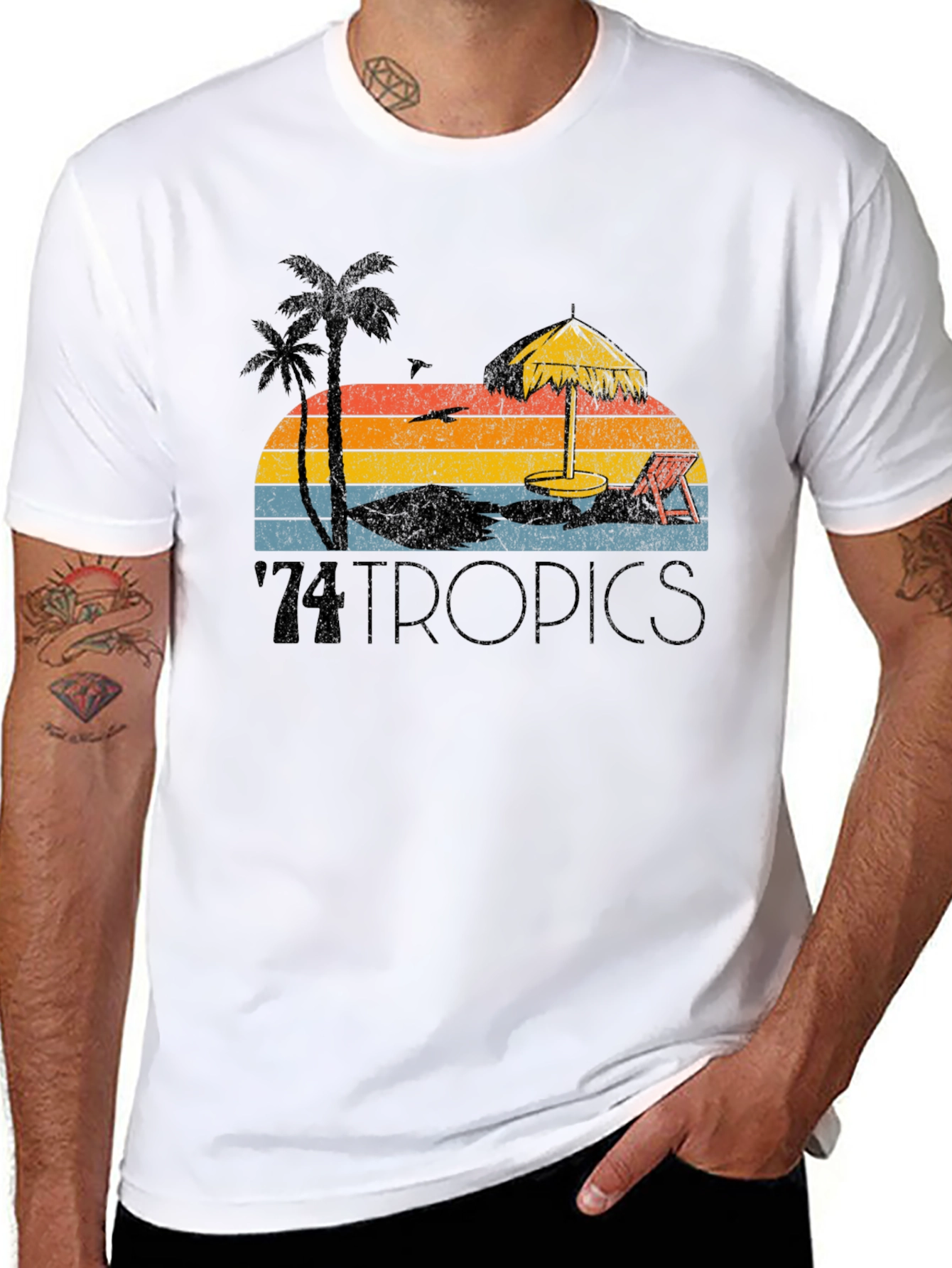 Retro 74 Tropics Beach Graphic Tee