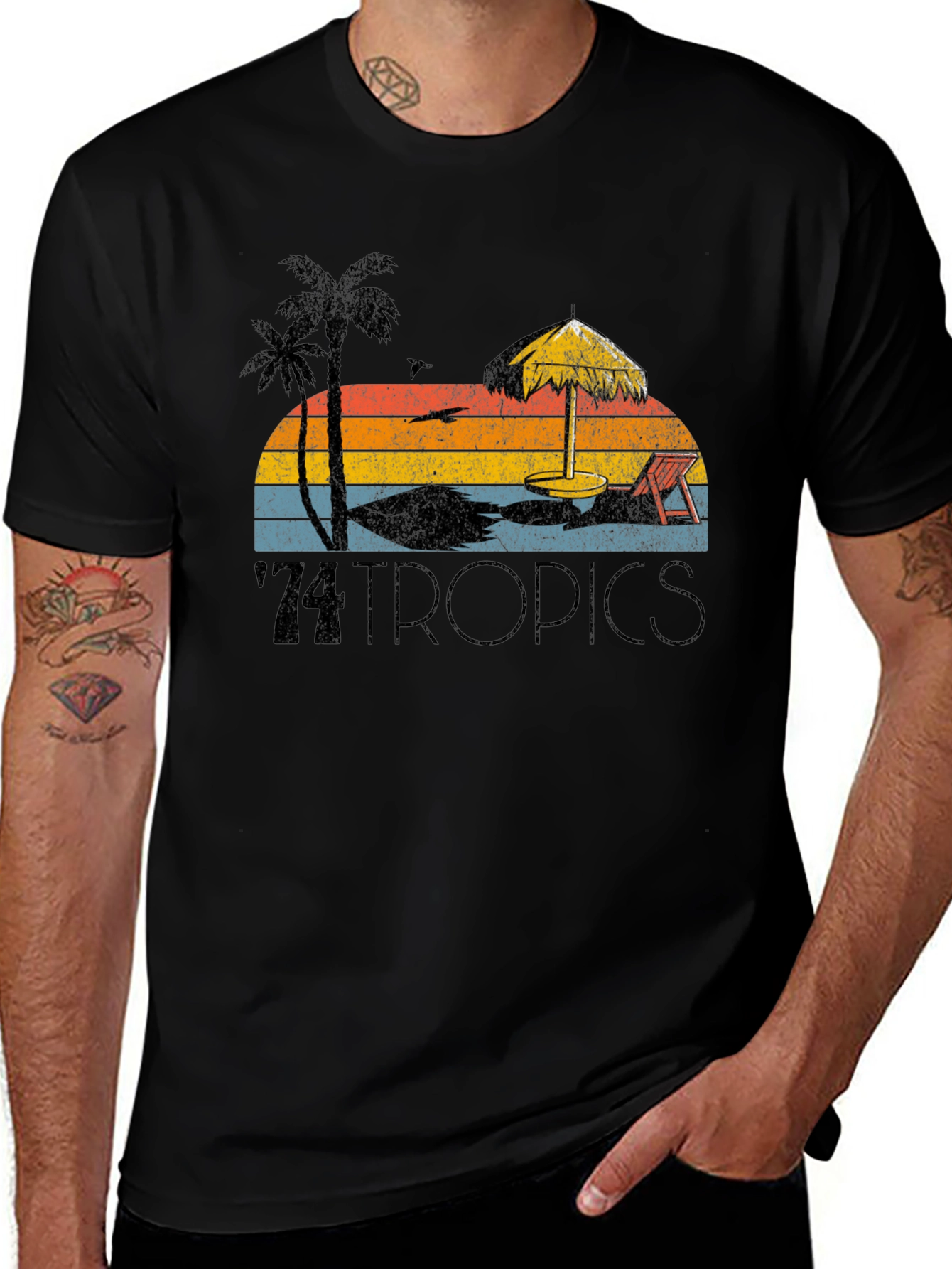 Retro 74 Tropics Beach Graphic Tee