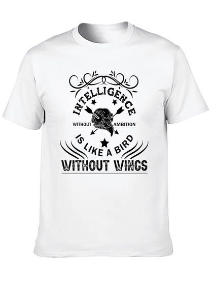 Intelligence Bird Skull Graphic Tee - Mens Black T-Shirt