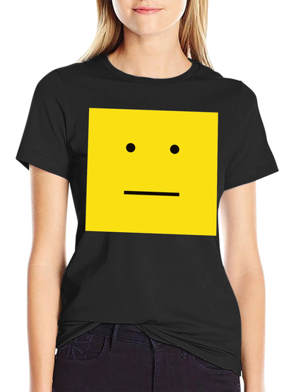 Square Face Graphic T-Shirt - Black Cotton Tee