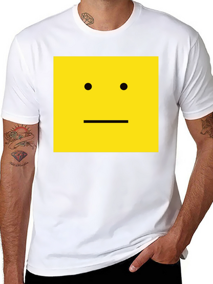 Square Face Graphic T-Shirt - Black Cotton Tee