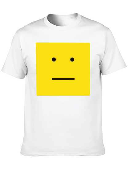 Square Face Graphic T-Shirt - Black Cotton Tee