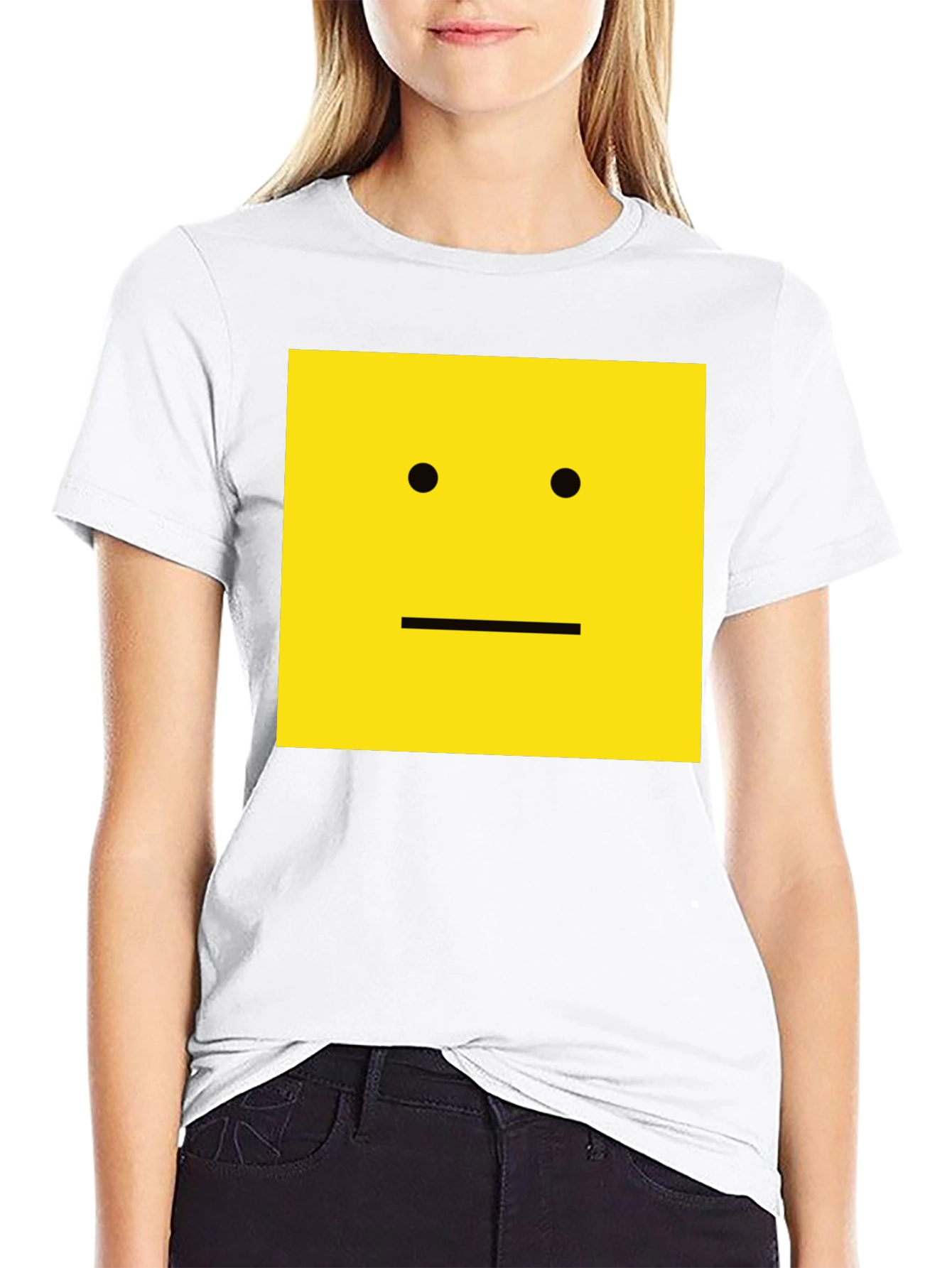 Square Face Graphic T-Shirt - Black Cotton Tee