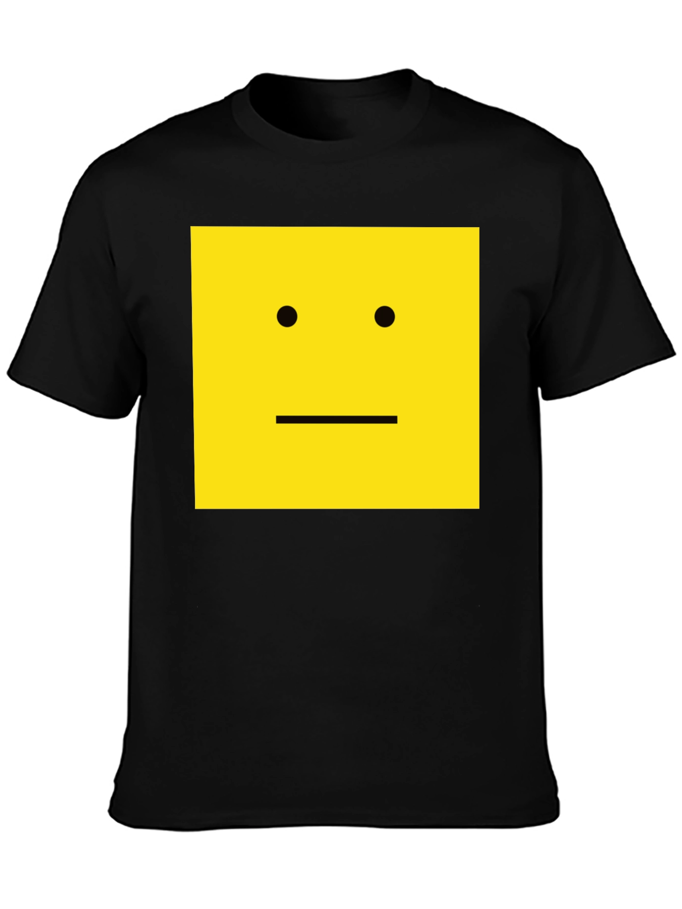 Square Face Graphic T-Shirt - Black Cotton Tee