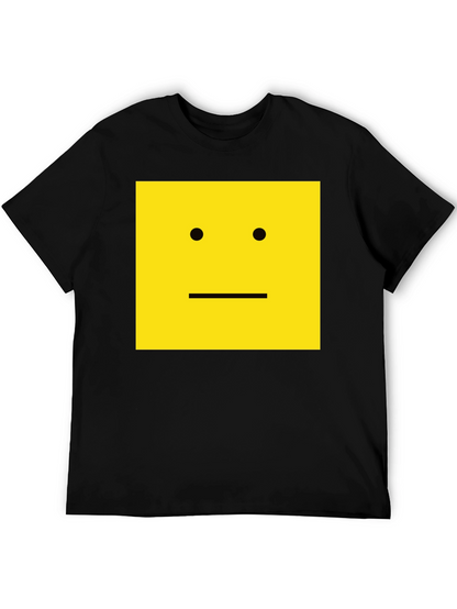 Square Face Graphic T-Shirt - Black Cotton Tee