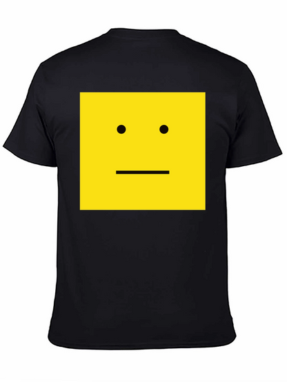 Square Face Graphic T-Shirt - Black Cotton Tee