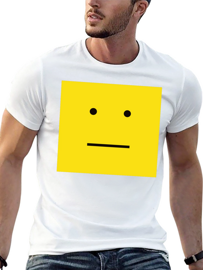 Square Face Graphic T-Shirt - Black Cotton Tee