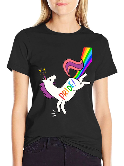 Pride Unicorn Graphic Tee - Black