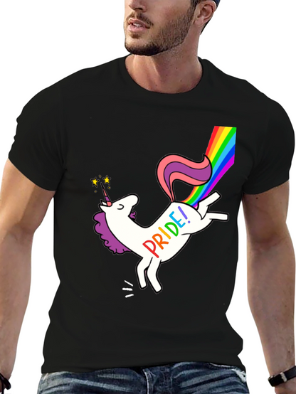 Pride Unicorn Graphic Tee - Black