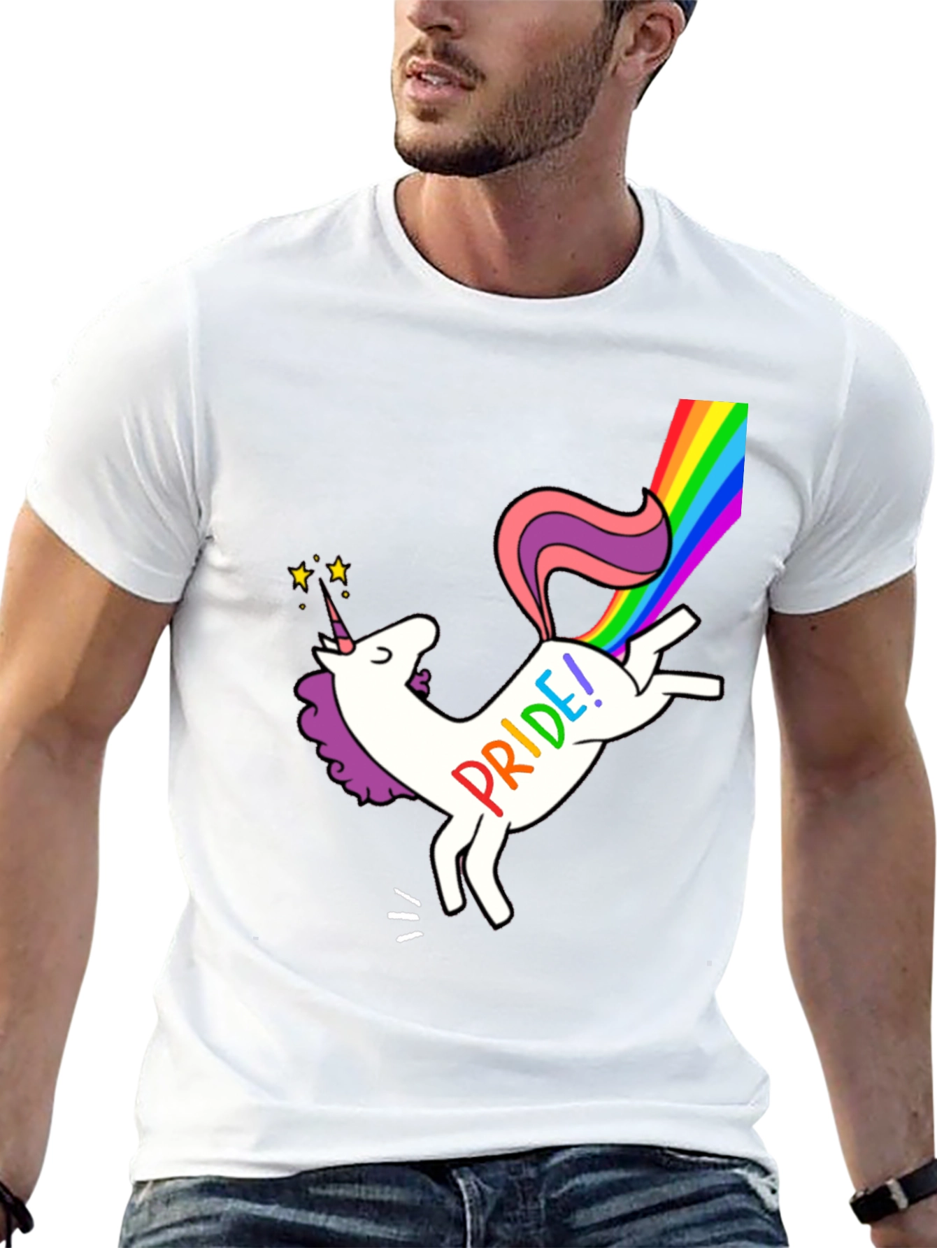 Pride Unicorn Graphic Tee - Black