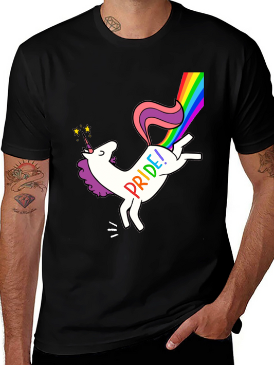 Pride Unicorn Graphic Tee - Black