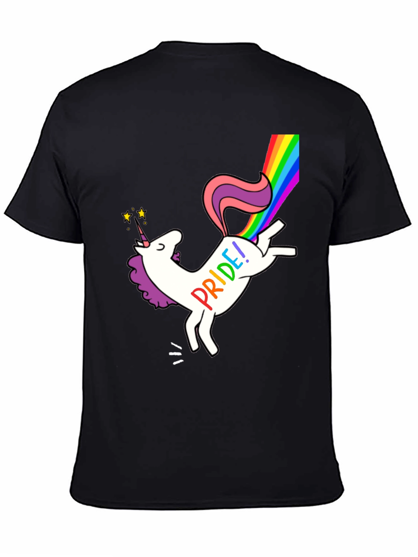Pride Unicorn Graphic Tee - Black