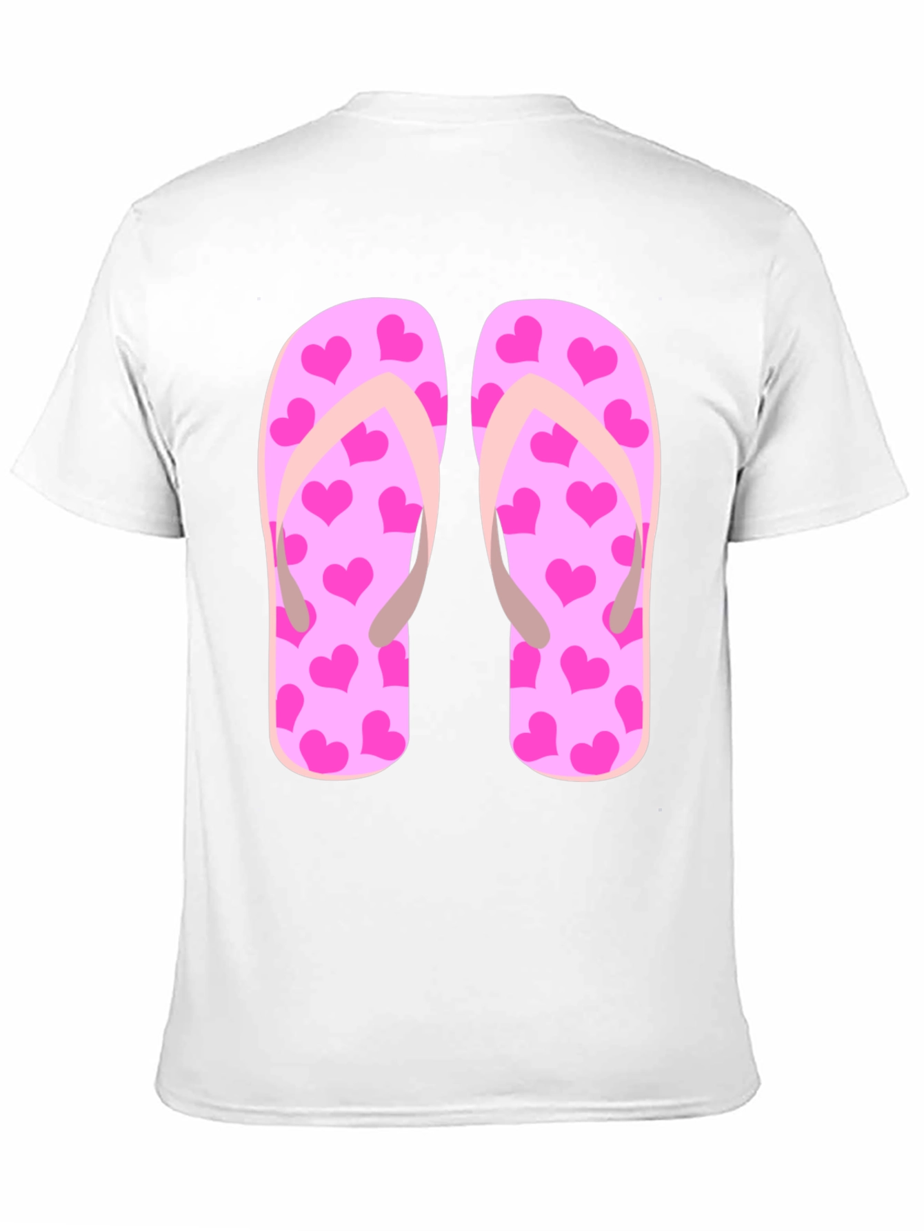 Pink Heart Flip Flop Graphic T-Shirt - Summer Ready!