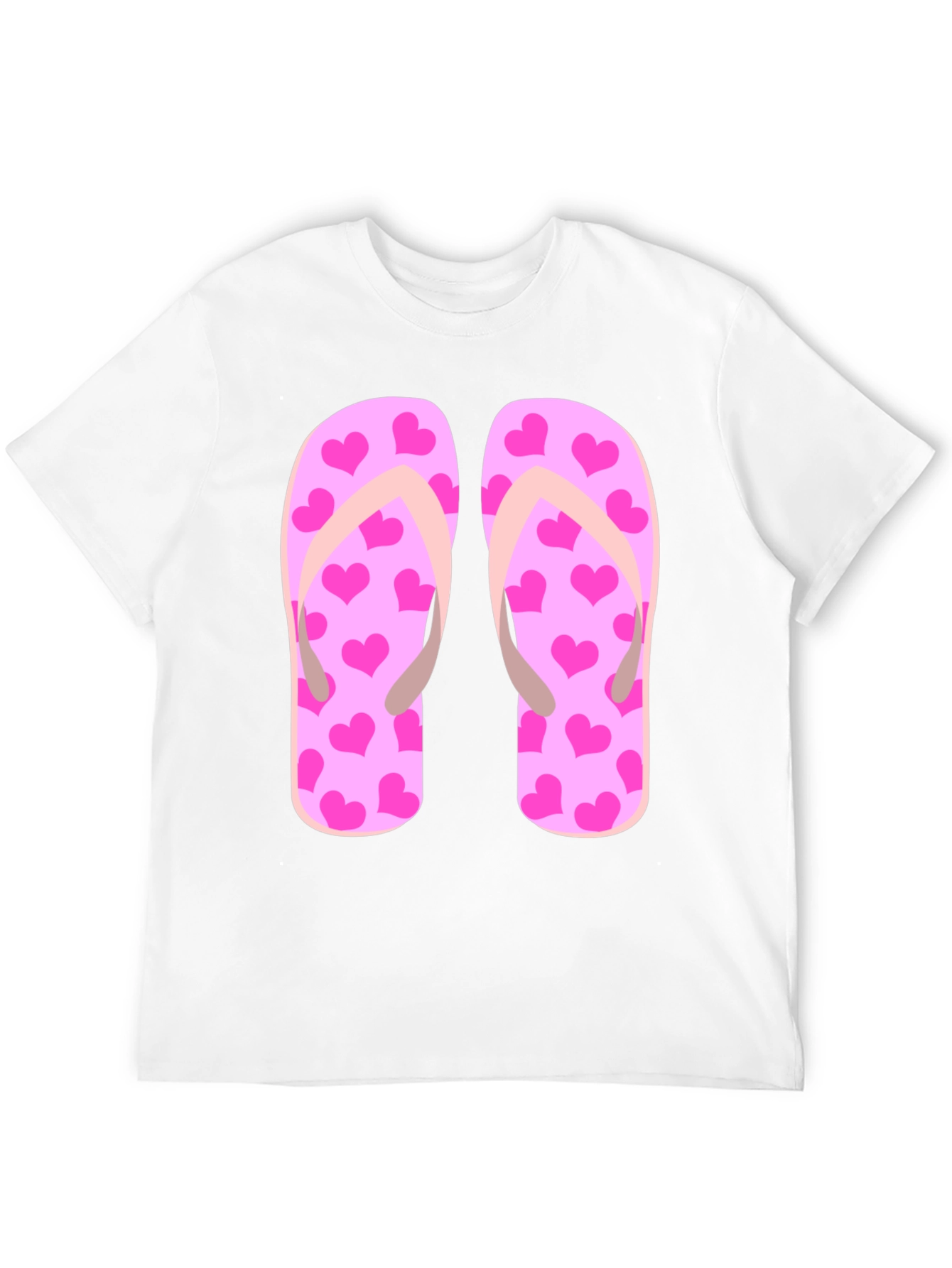 Pink Heart Flip Flop Graphic T-Shirt - Summer Ready!