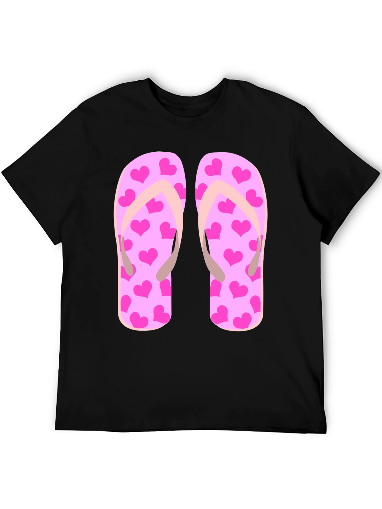 Pink Heart Flip Flop Graphic T-Shirt - Summer Ready!