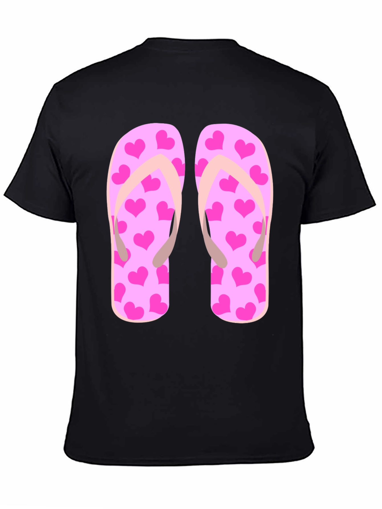 Pink Heart Flip Flop Graphic T-Shirt - Summer Ready!