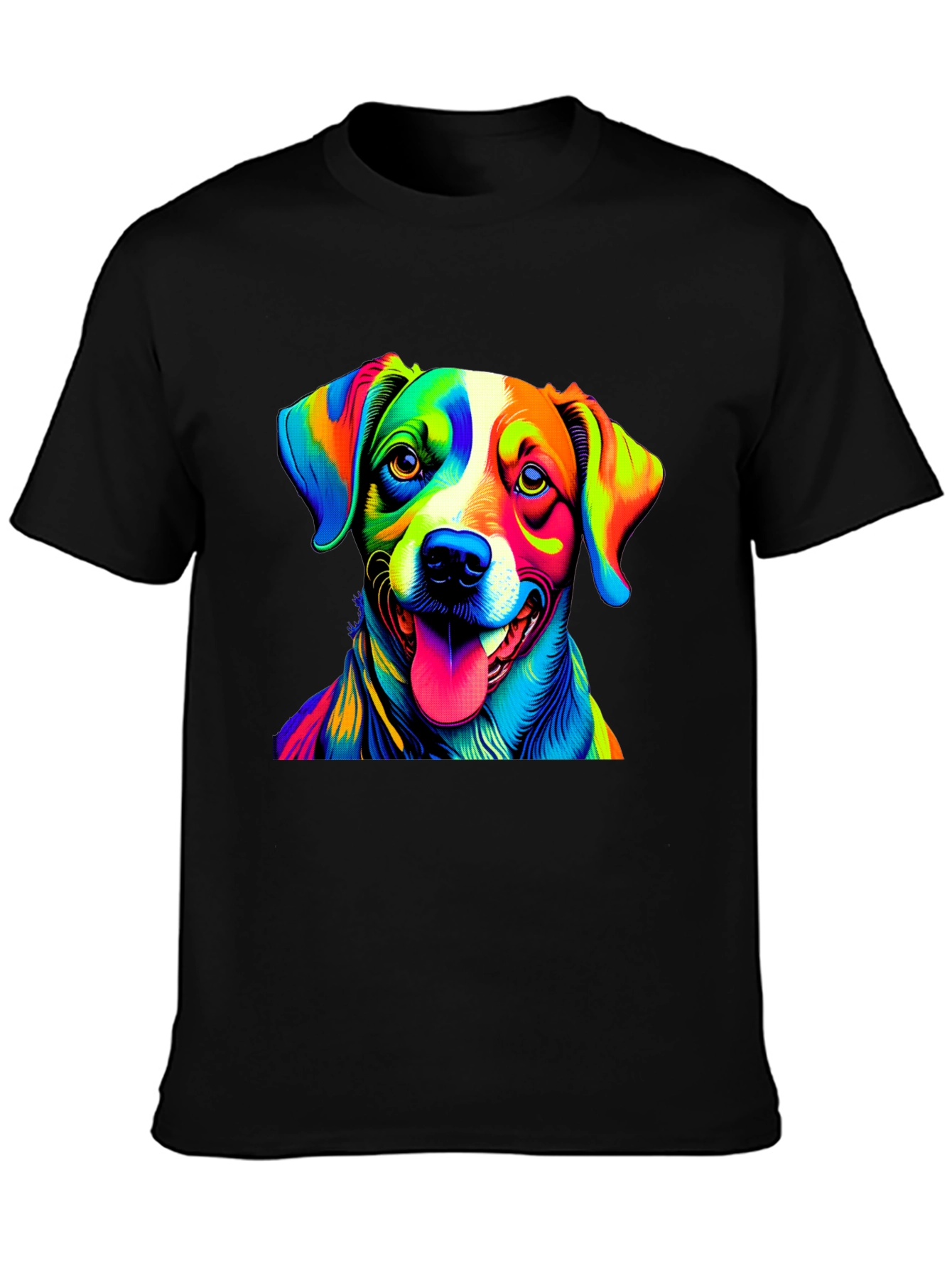 Dog Pop Art Graphic Tee - Mens Black T-Shirt