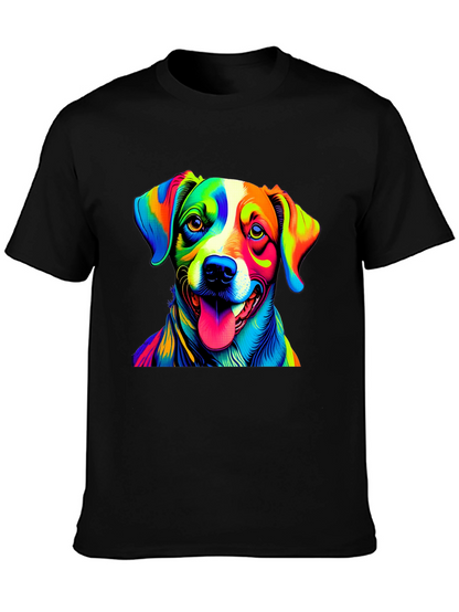 Dog Pop Art Graphic Tee - Mens Black T-Shirt