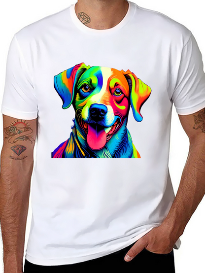 Dog Pop Art Graphic Tee - Mens Black T-Shirt