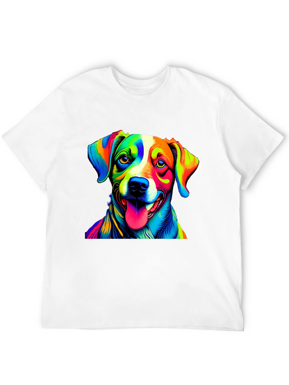 Dog Pop Art Graphic Tee - Mens Black T-Shirt
