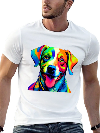 Dog Pop Art Graphic Tee - Mens Black T-Shirt