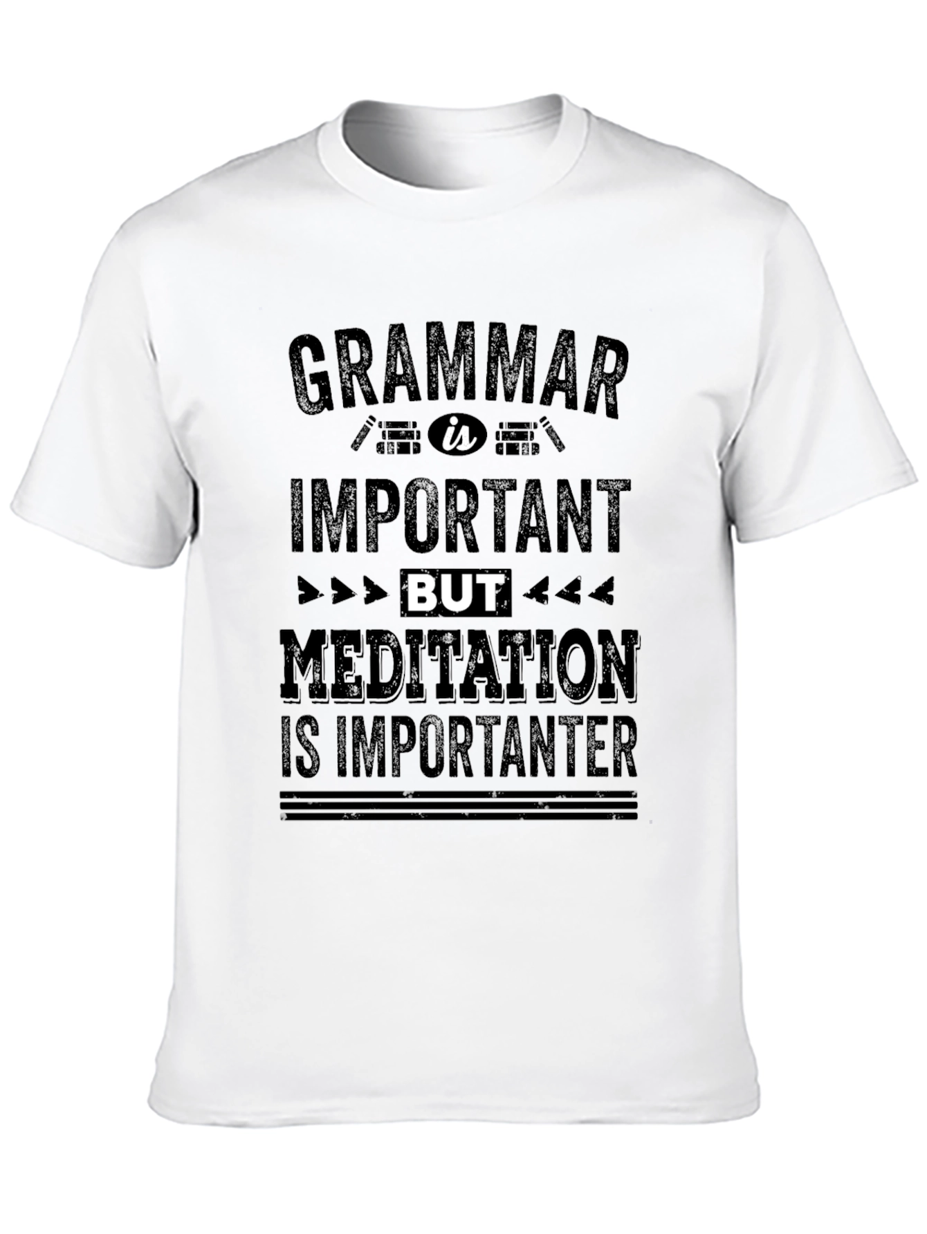 Grammar vs Meditation Funny T-Shirt