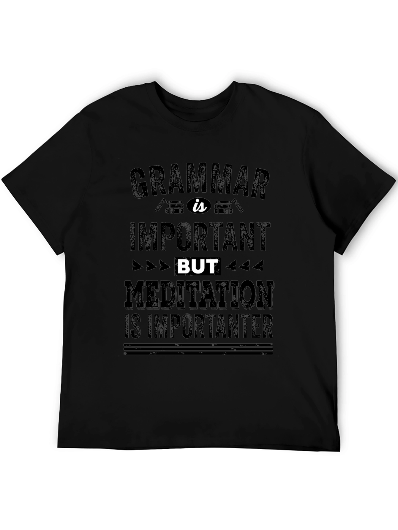 Grammar vs Meditation Funny T-Shirt