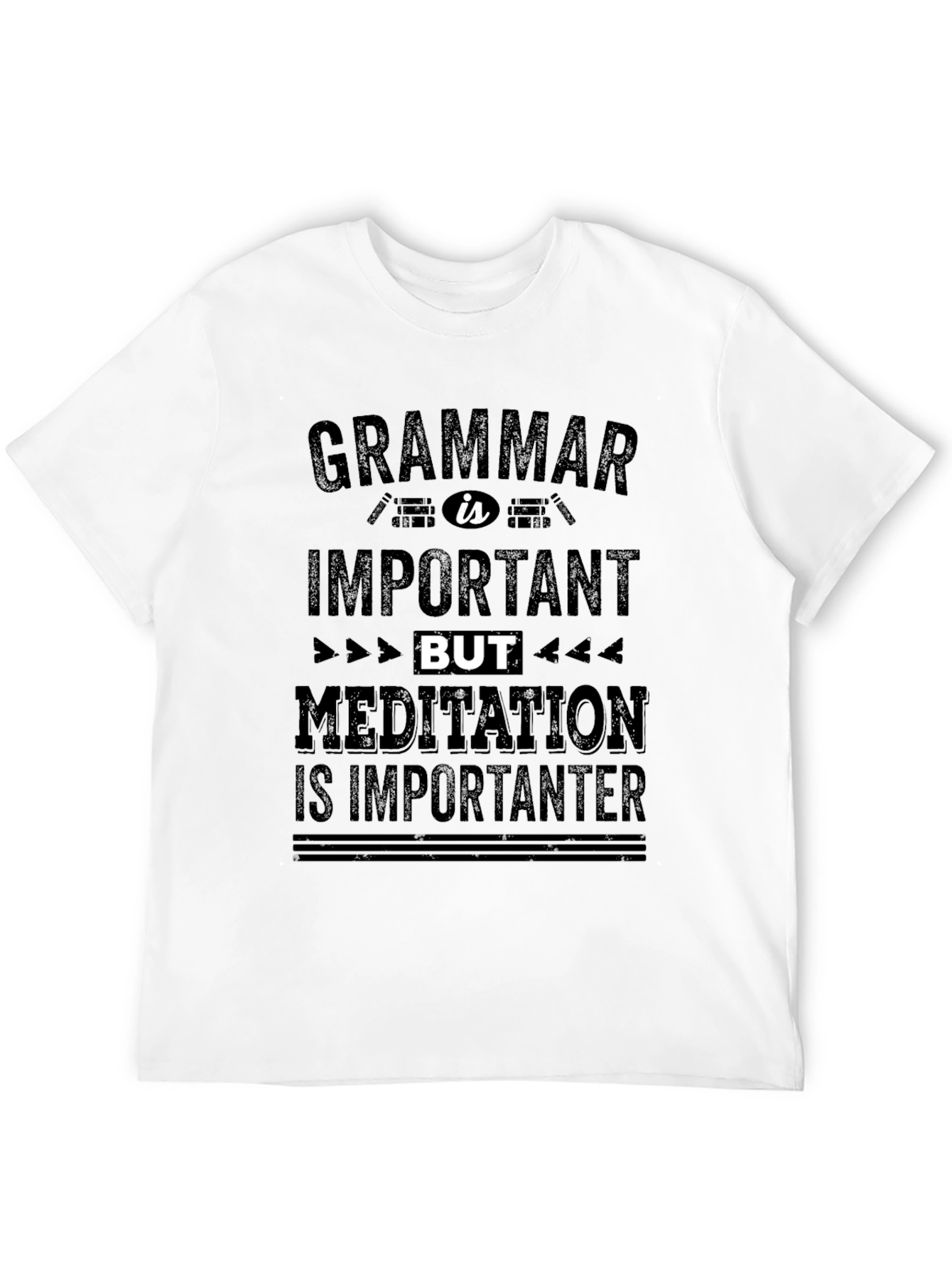 Grammar vs Meditation Funny T-Shirt