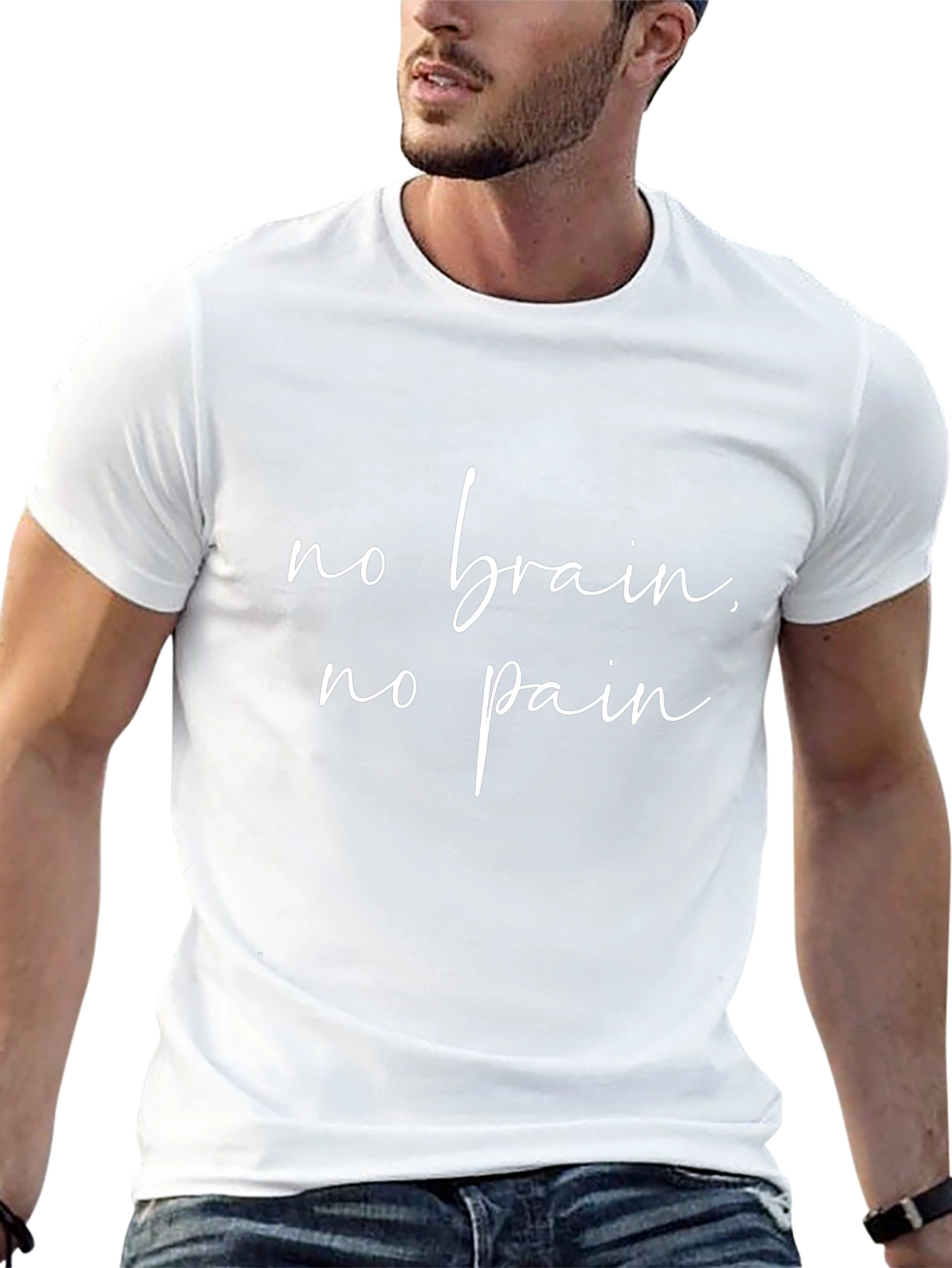 No Brain No Pain Graphic T-Shirt