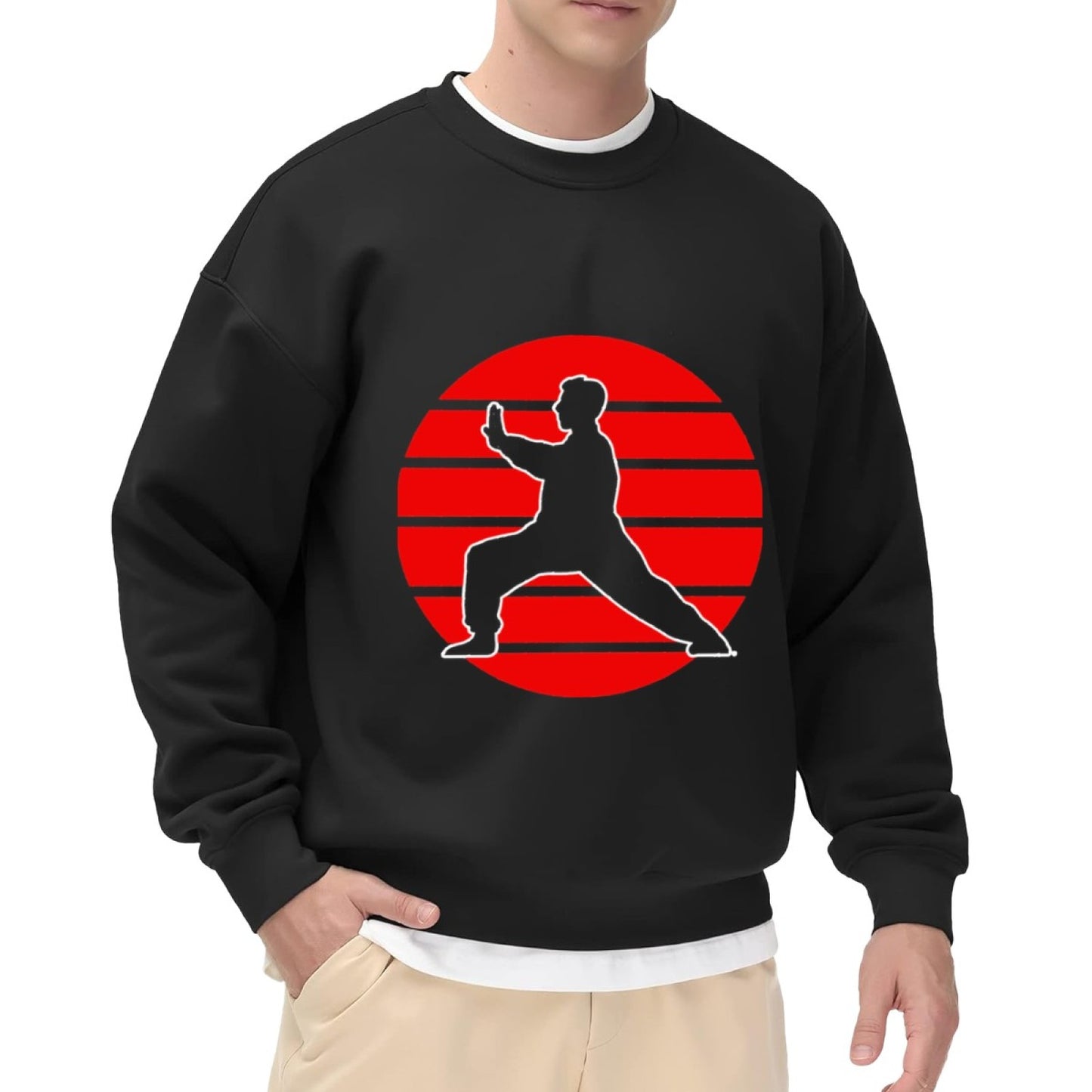 Kung Fu Martial Arts Silhouette Graphic Crewneck