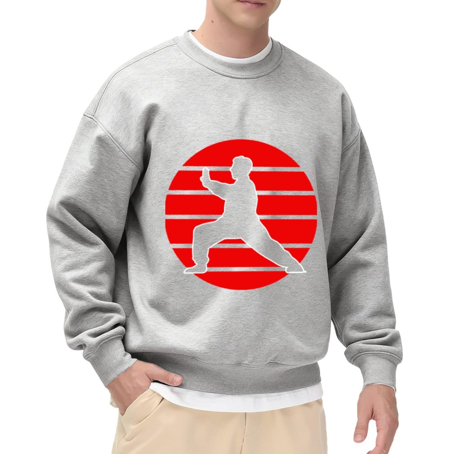 Kung Fu Martial Arts Silhouette Graphic Crewneck