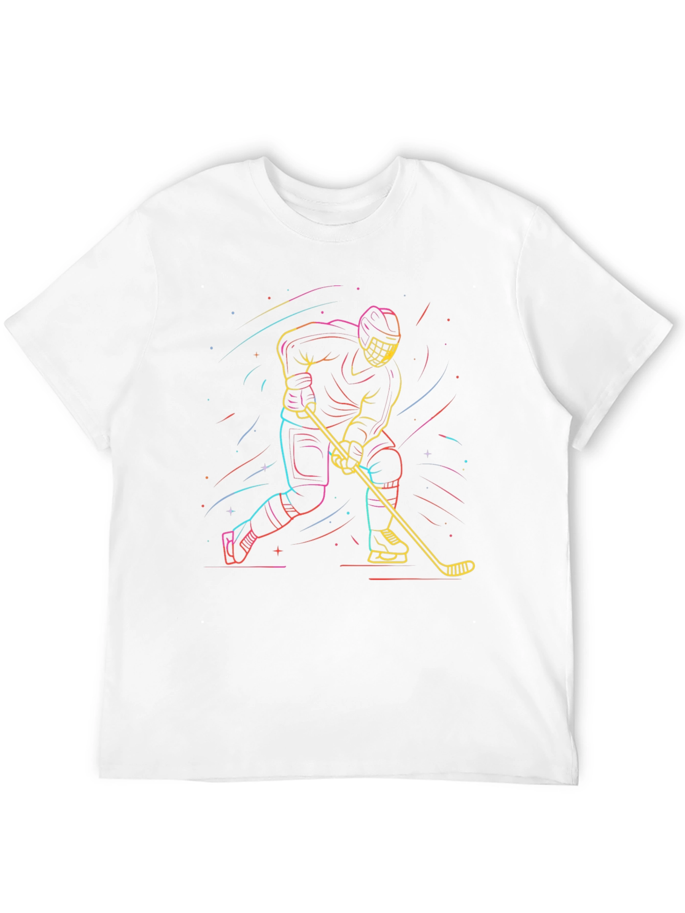 Neon Hockey Player T-Shirt - Black