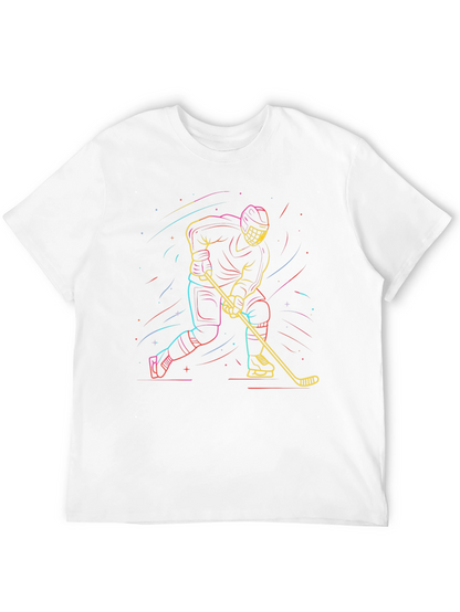 Neon Hockey Player T-Shirt - Black