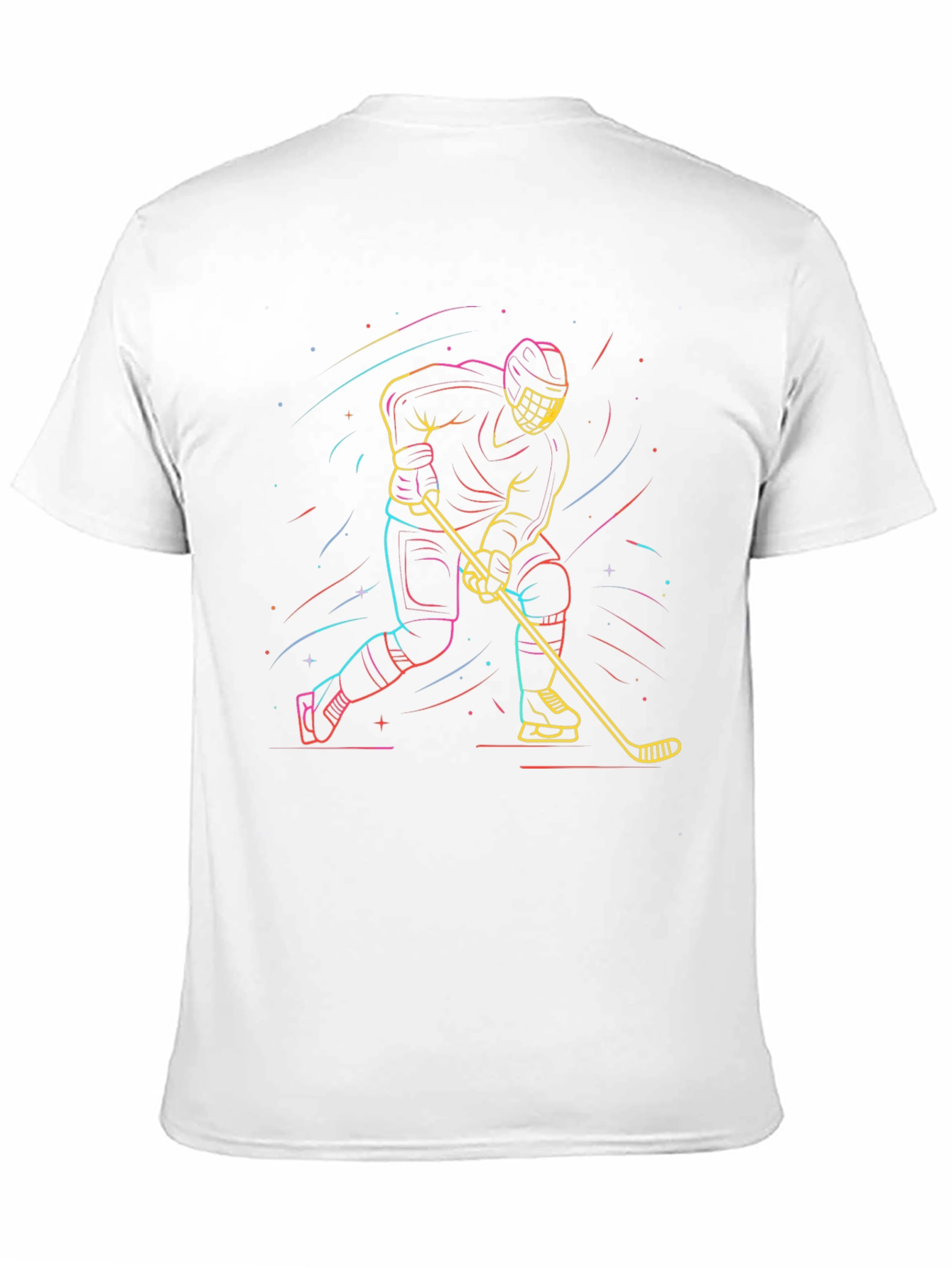 Neon Hockey Player T-Shirt - Black