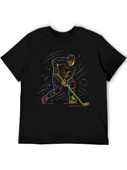 Neon Hockey Player T-Shirt - Black