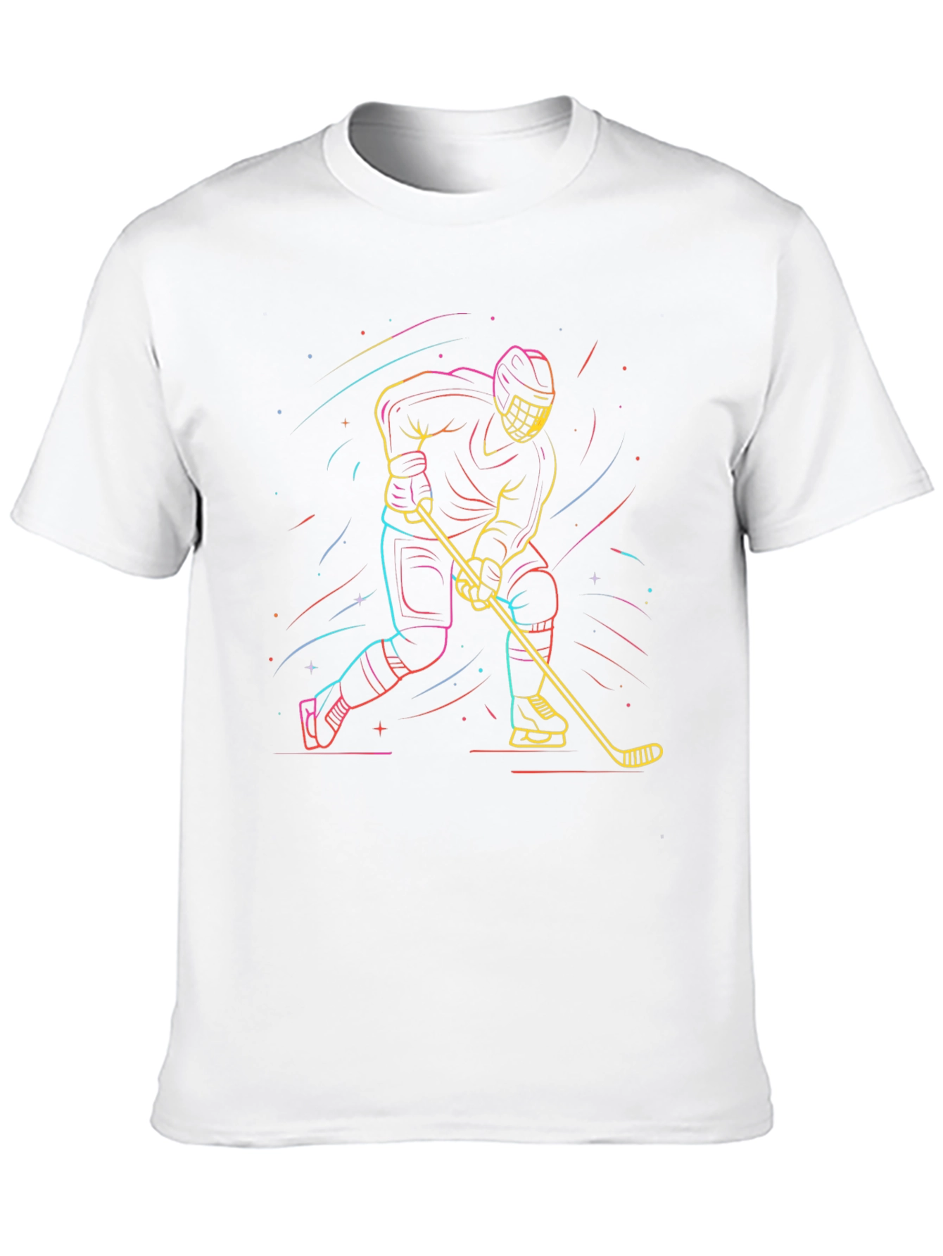 Neon Hockey Player T-Shirt - Black