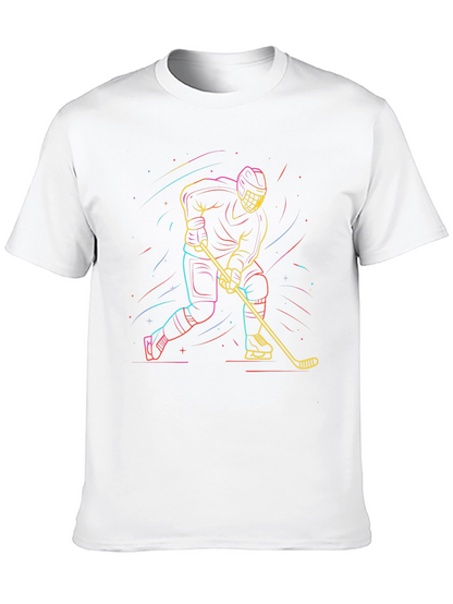 Neon Hockey Player T-Shirt - Black