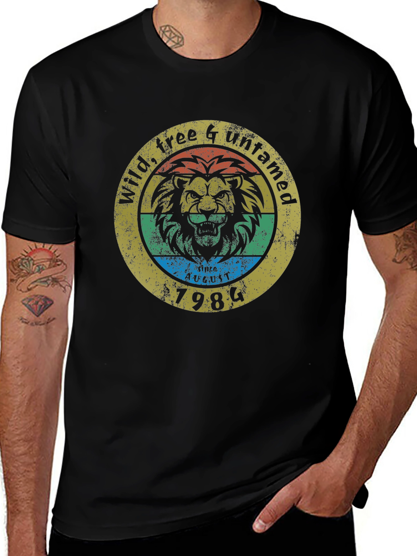 Wild Free & Untamed Lion Graphic Tee - 1984