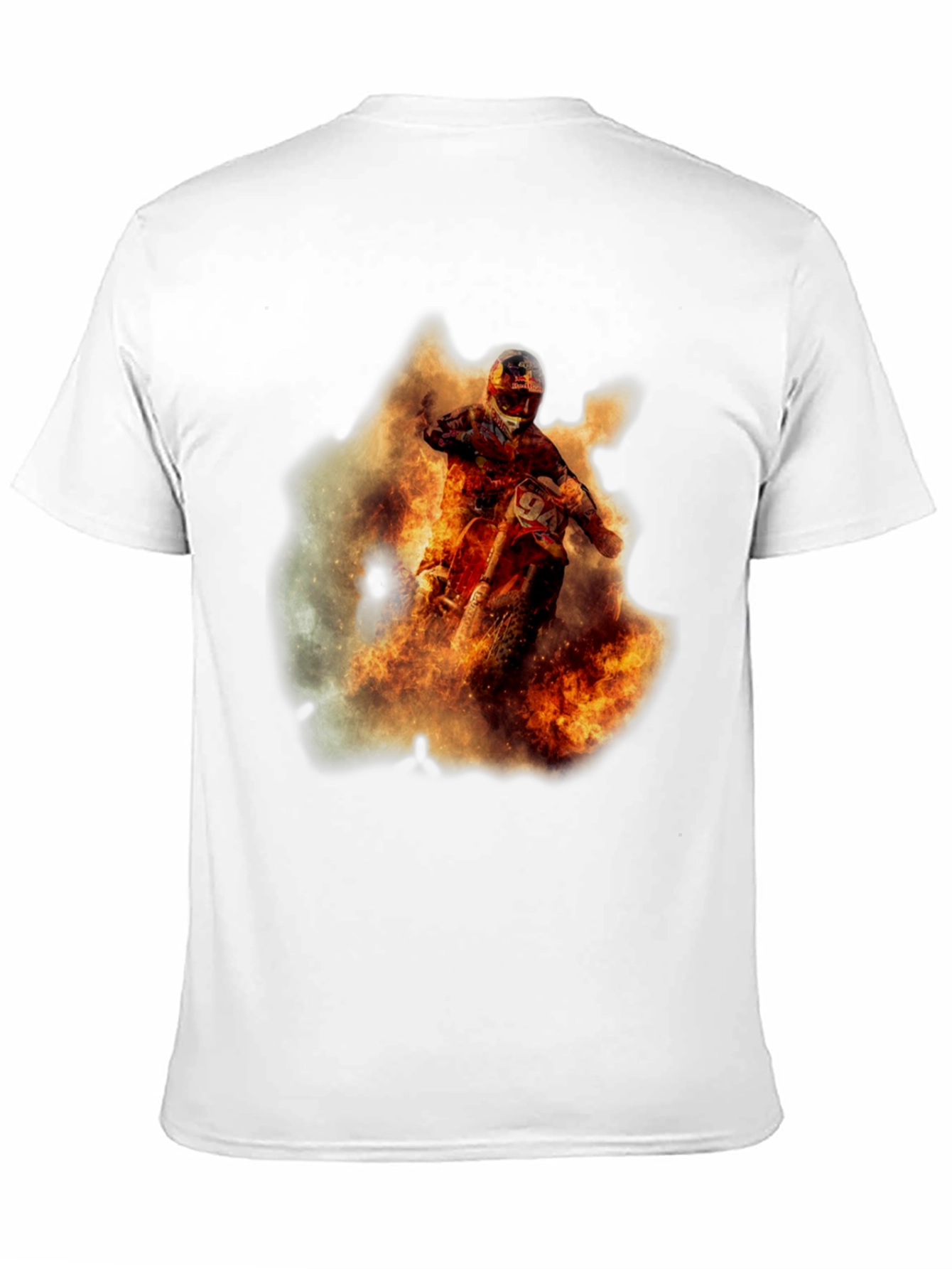 Fiery Motocross Rider Graphic Tee