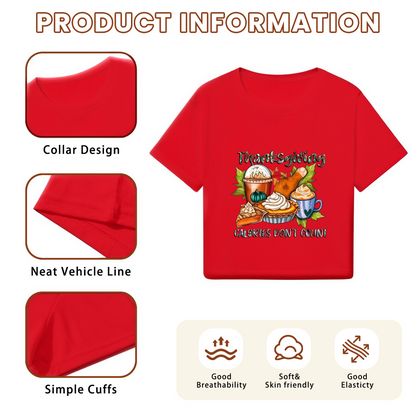 Thanksgiving Calories Don't Count Holiday Feast Graphic Crop Top