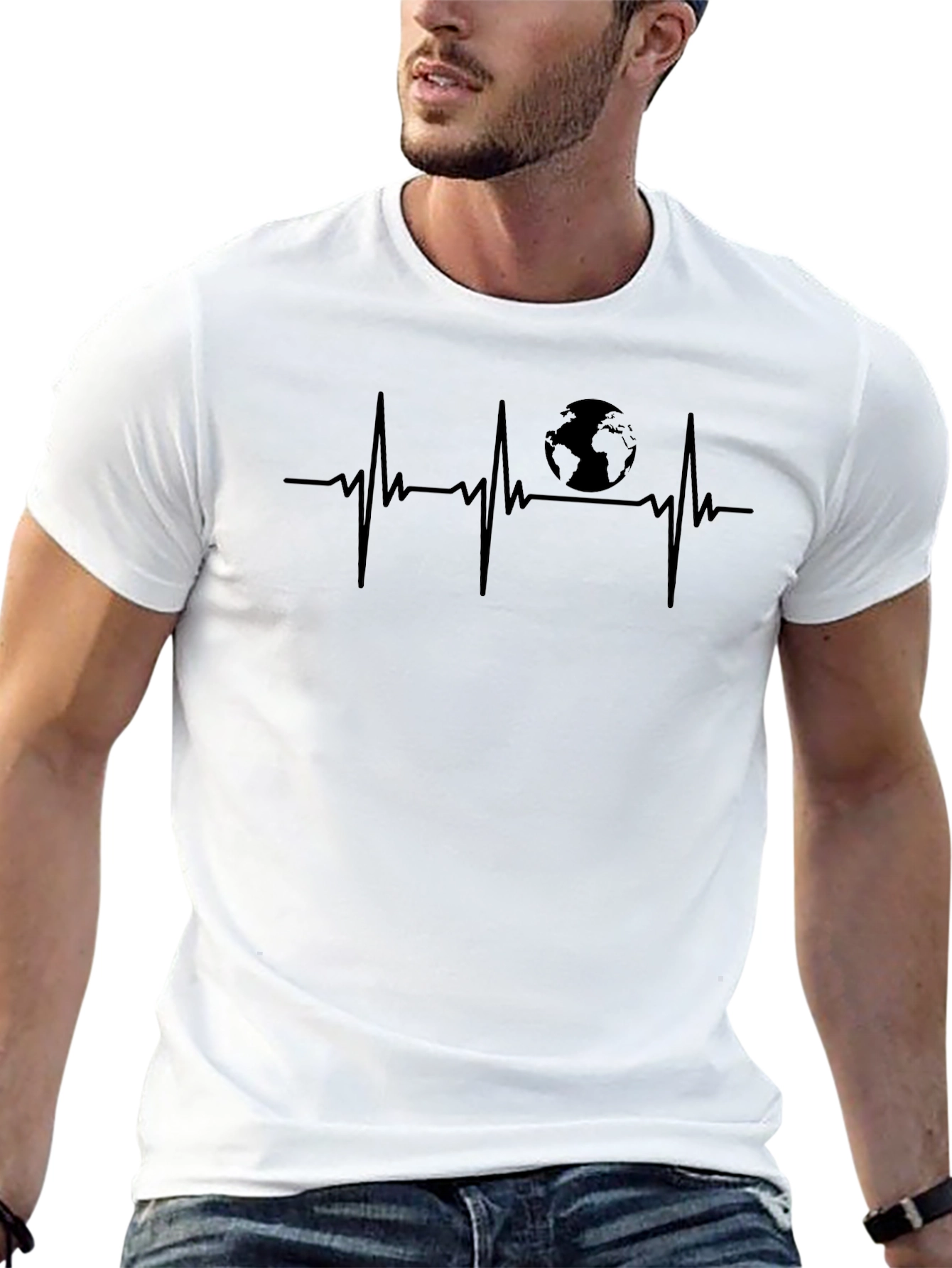 Earth Heartbeat Graphic Tee - Save the Planet Shirt