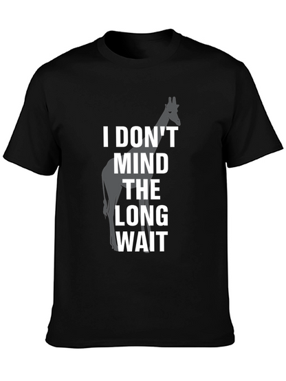 Long Wait Giraffe Graphic Tee - Mens Black T-Shirt