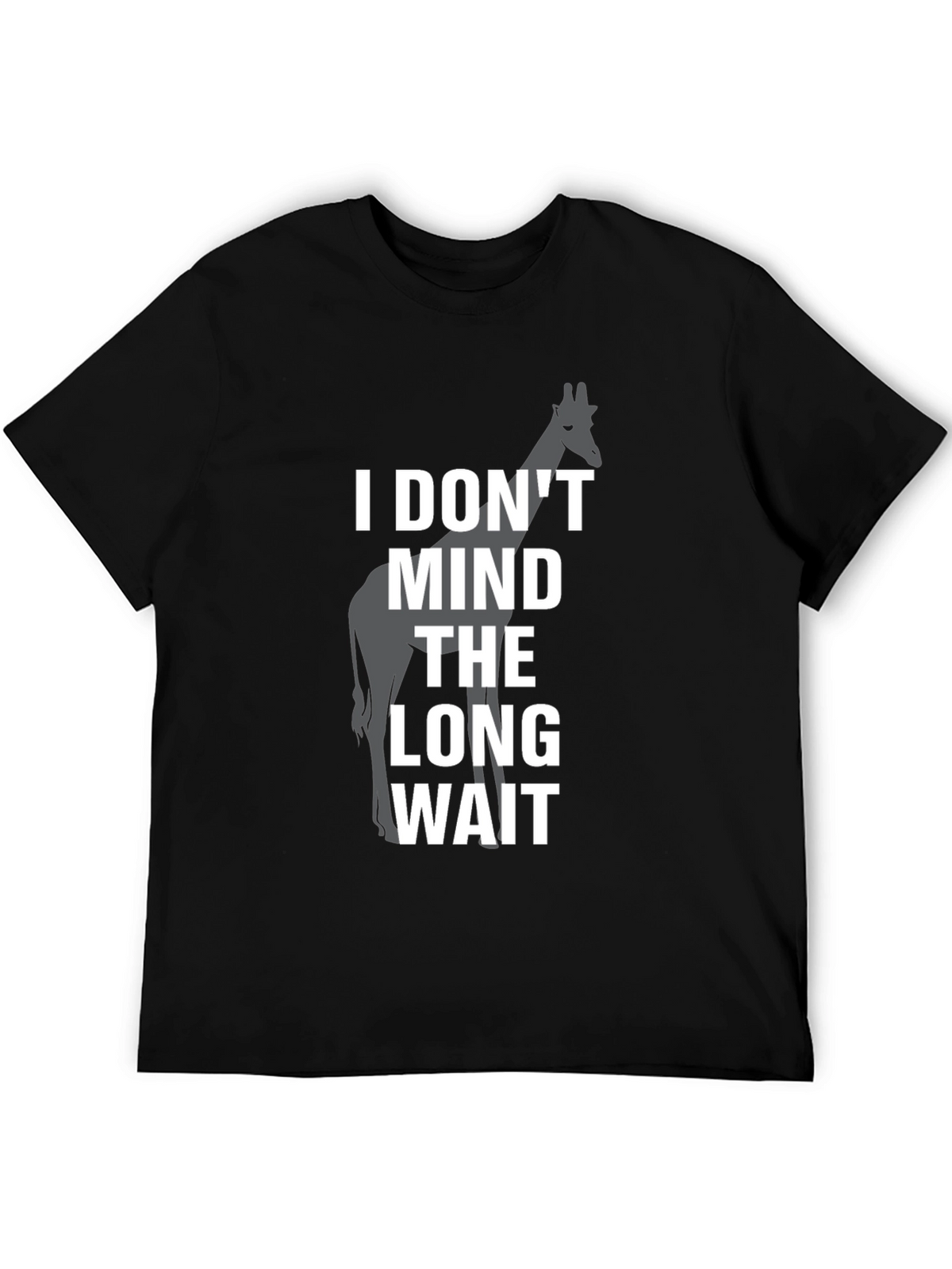 Long Wait Giraffe Graphic Tee - Mens Black T-Shirt