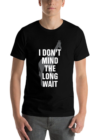 Long Wait Giraffe Graphic Tee - Mens Black T-Shirt