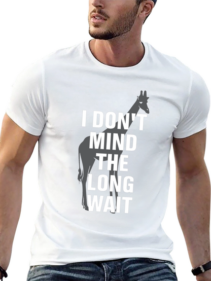 Long Wait Giraffe Graphic Tee - Mens Black T-Shirt