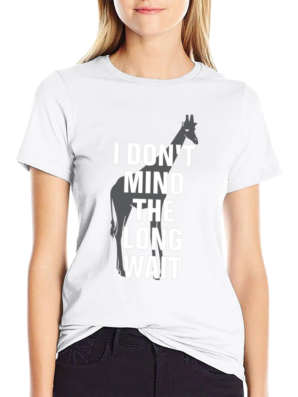 Long Wait Giraffe Graphic Tee - Mens Black T-Shirt